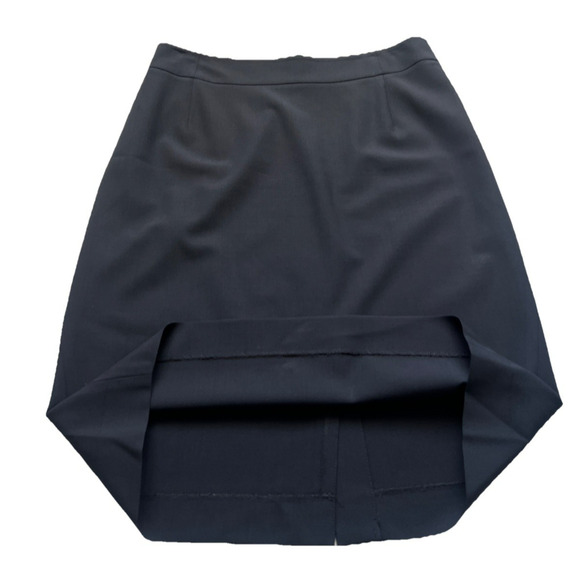 Theory Pencil Skirt Women 8 Blue Joanie Wool Blend Back Zip Unlined Classic Work - Picture 9 of 11